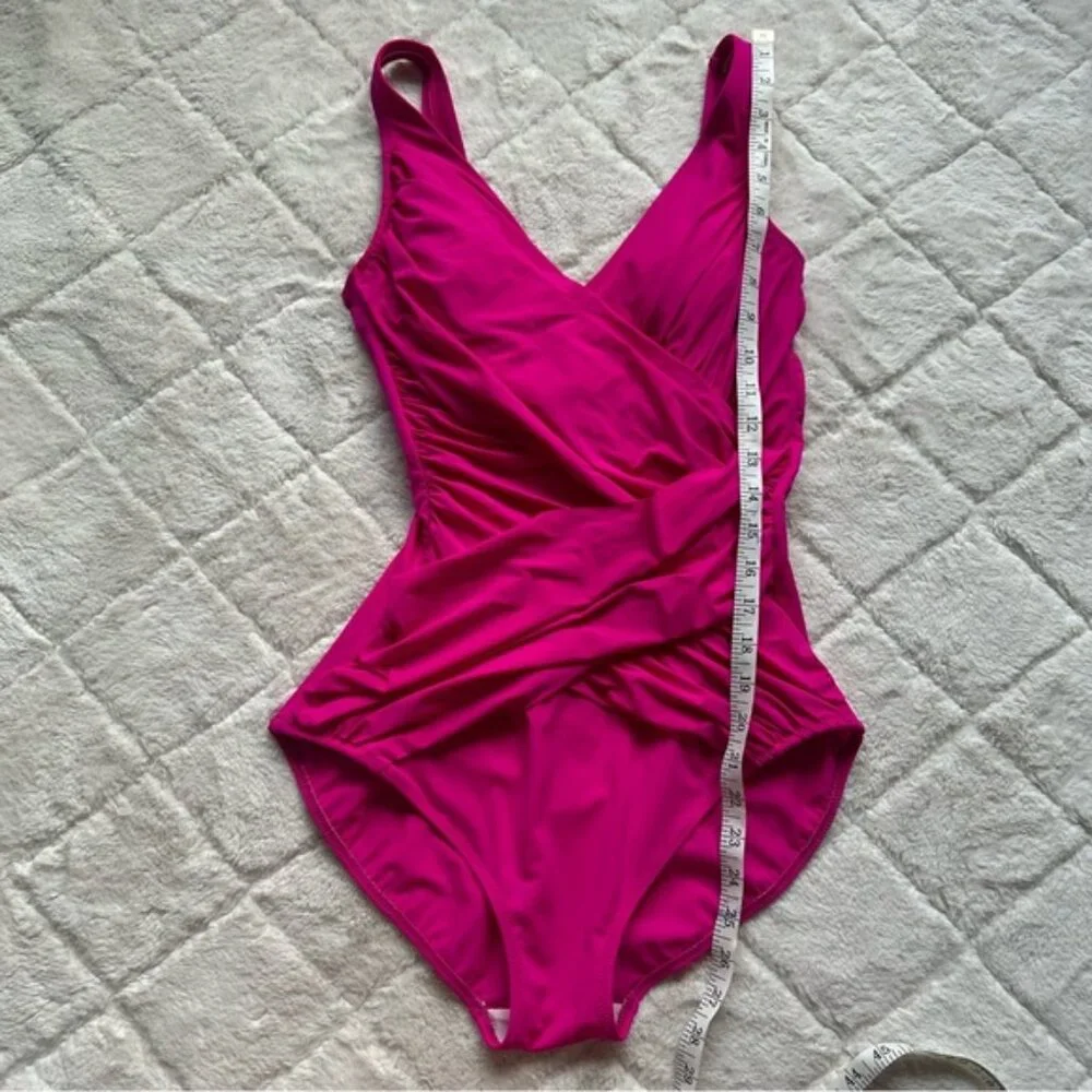 Gottex | Magenta Lattice Surplice One Piece Swimsuit | Size 12